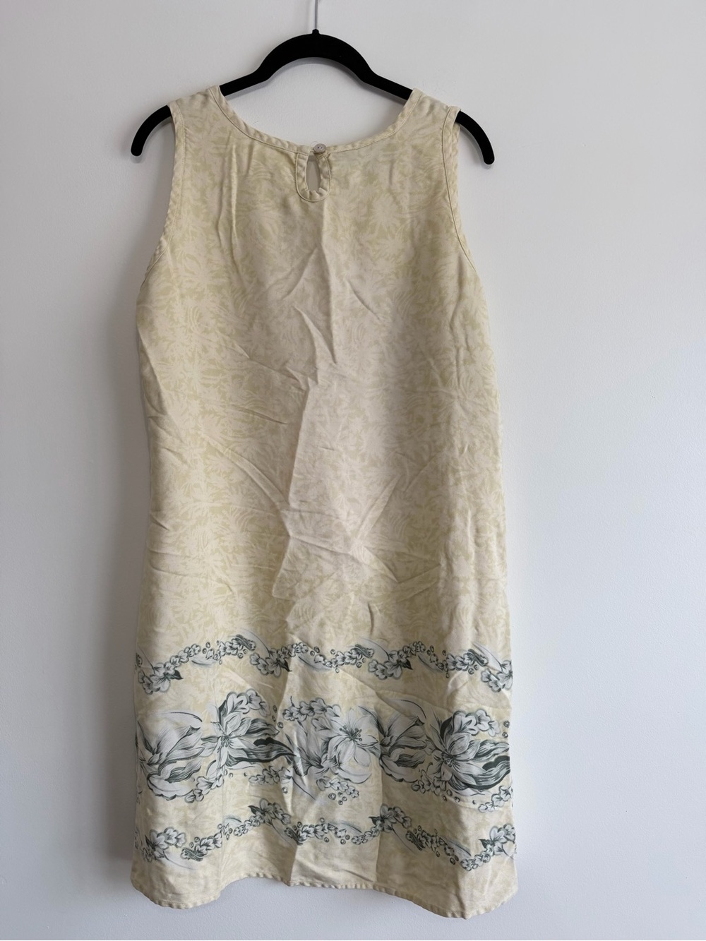 Vintage Tommy Bahama 100% Silk Cream Sleeveless Tropical Floral Maxi Dress - Picture 2 of 3